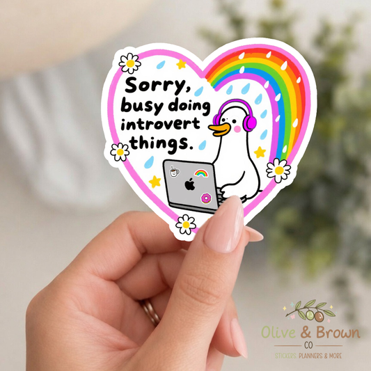 Sorry, Busy Doing Introvert Things II Vinyl Die- Cut