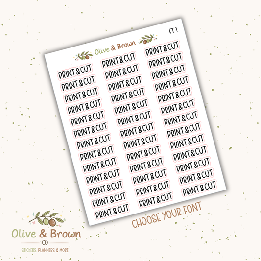 Print & Cut II Script Sheet