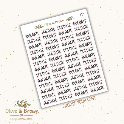 Due Date II Script Sheet