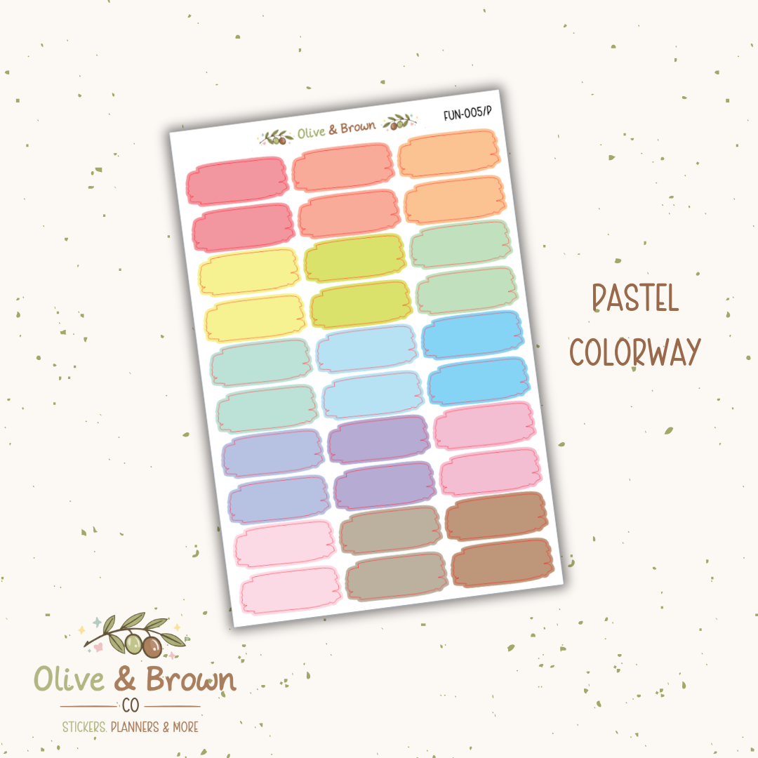 Brush Stroke Labels V4 II FUN-005
