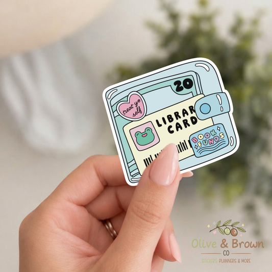 Library Card  II Vinyl Die- Cut