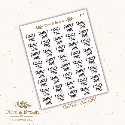 Family Time II Script Sheet