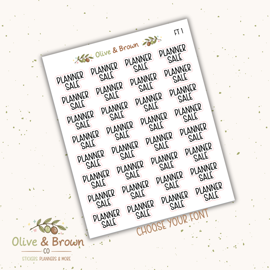 Planner Sale II Script Sheet
