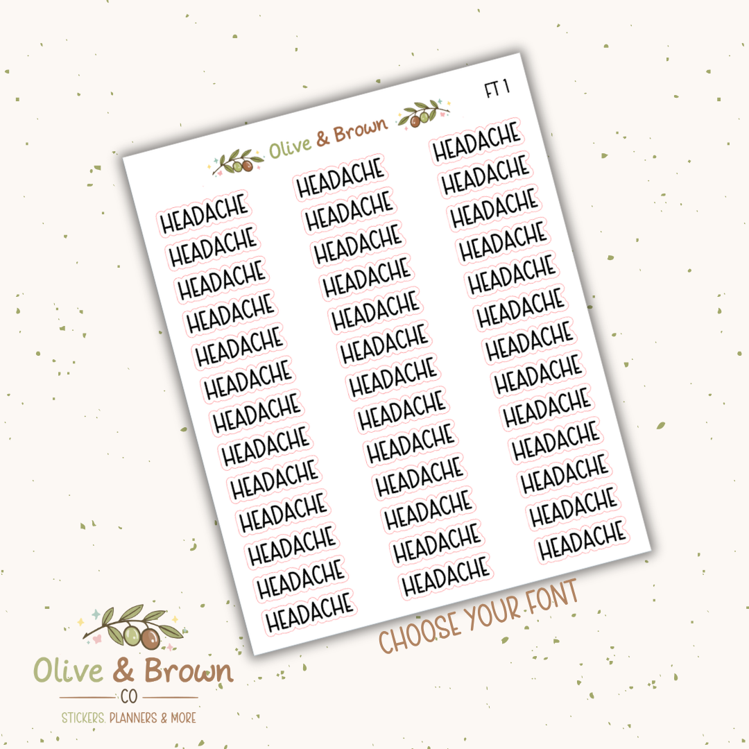 Headache II Script Sheet