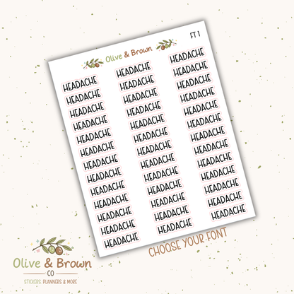 Headache II Script Sheet