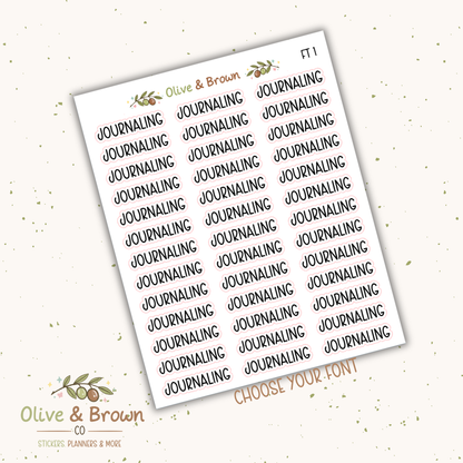 Journaling II Script Sheet