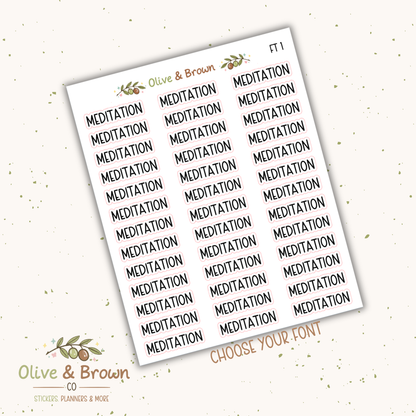 Meditation II Script Sheet